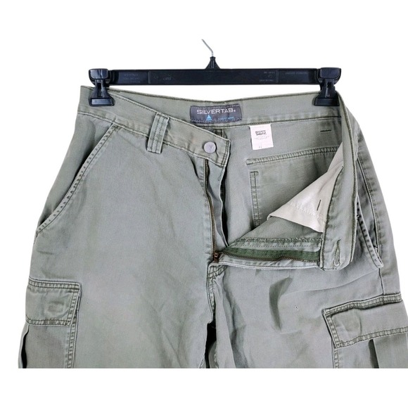 Vtg Y2K SilverTab Levis Cargo Jorts Shorts Mens 31 Gray Wide Leg (30x10) - Picture 11 of 11